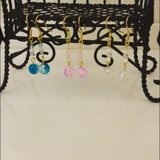 クラックビーズのソーダーピアス