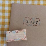 消しゴムはんこ　リボン柄　ラベル