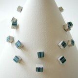 Cube necklace -blue