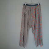 ネオンな水玉サルエルパンツ (オレンジ)