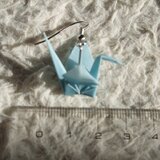 折紙ピアス（青い鶴）