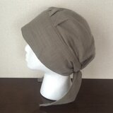 医療用帽子 ターバンキャップ〜ダブルガーゼサンドベージュ