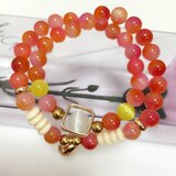 ハンドメイド★超美品★2連天然石ブレスレット★