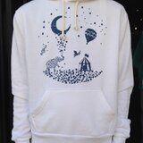 トライブレンドプルオーバーパーカー『Sleeping 』　ホワイト