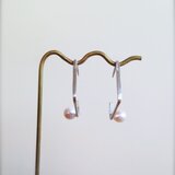 シルバーピアス Square w/pearls Earrings