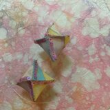 絹パッチワークピアス