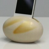 コクーン形 吹き絵スマートフォンスタンド（ゴールド）