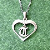 ハート＆文字ペンダント