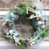 再販　ウォッシュホワイトのリース　30cm