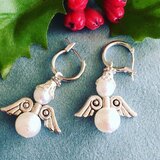 シュガーパール雪だるまの天使のピアス（イヤリング）