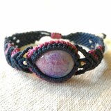 三池焼均窯マクラメブレスレット　bra030