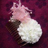 あじさいヘアコーム中（プリザーブドフラワー）