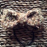 ふかふかニットリボンのヘアゴム　ベージュ