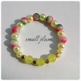 *キャンディ*天然石【幸福・ひらめき】キャンディジェイド・キャッツアイ*パワーストーンブレス♪