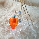 ほおずきの髪飾り