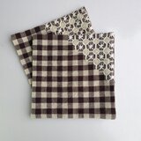 2枚setギンガムチェックの刺繍入りコースターＤＢＲ