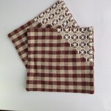 2枚setギンガムチェック刺繍入りコースターＬＢＲ