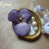 アンティークフレームのブローチ*パンジー*