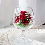 赤バラのボトルフラワー（ワイングラス）