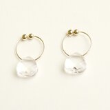 スワロフスキーガラスのノンホールピアス（クリスタル）