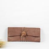 本革 クラシック風長財布＆クラッチバッグ ♪茶色♪　