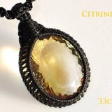 ★極美シトリンカット33ct★天然石黄水晶★宝石ジュエリーネックレス マクラメ編みの画像