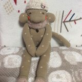 にんじん花ほっぺほほえみモンキーちゃん　ブラウンドット