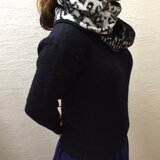 アフガンスヌード（ブラック×アニマルモチーフ）