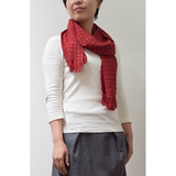 薄手マフラー赤（チェック）