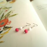 yukiusagi ウッドビーズ×チェコビーズの異素材ピアス