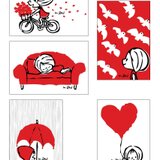 post card (5枚セット)/ in Red