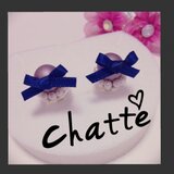 No.7リボンパールピアス