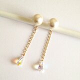 パール&スワロ２WAYノンホールピアス