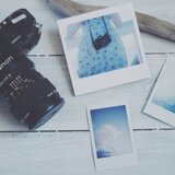 ワンピースとフィルムカメラのポラロイド風 メモ帳