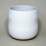 白マット　だるま植木鉢