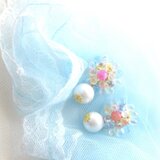 beads-flower　イヤリング（ピアスに変更可）