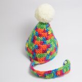 トンガリニット帽☆フード風ニット帽