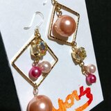 アシンメトリー　スクエアピアス