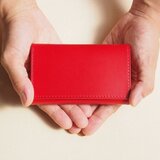 名入れOK 革のきちんと名刺入れ #レッド