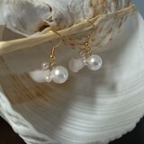 天然シェルとパールのピアス　貝殻7