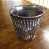 粉青沙器 線模様フリーカップ　黒