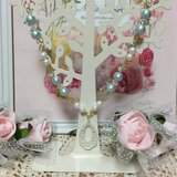 パステルブルー☆コットンパールネックレス