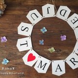 ＊ウェディング　シンプルガーランド（アイボリー×黒文字）　JUSTMARRIED＊　前撮り　ウエディングアイテム