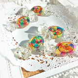 【受注生産】虹の欠片のキャンディブローチ・２（ブラウンロゴ）