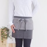 オリジナルカフェエプロン　墨染無地×墨染縞