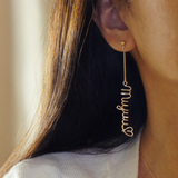 k14gfワイヤーレタードネームロングピアス/オーダーメイド ネームアクセサリー