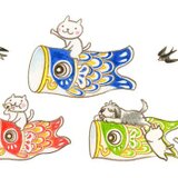 ねこさんポストカード　5月 6月（2枚セット）の画像