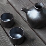 銀黒・雲助徳利　猪口