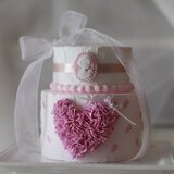 ハートとカメオのウェディングクレイケーキ