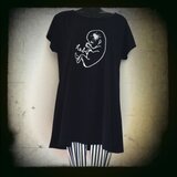 【送料込】胎児Ｔシャツワンピ（黒）&胎児コースターセット